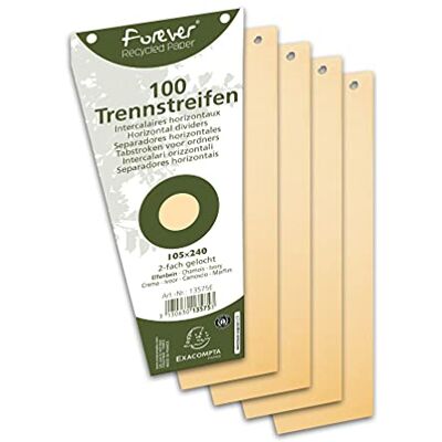 Exacompta 100 fiches intercalaires trapezoidales sous film papier recycle uni perfore Exacompta 100 fiches intercalaires trapezoidales sous film papier recycle uni perfore