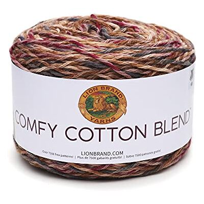 Lion Brand Yarn Lejonmärke garn bekväm blandning garn, bomull/polyester, eldstad, en storlek Lion Brand Yarn Lejonmärke garn bekväm blandning garn, bomull/polyester, eldstad, en storlek