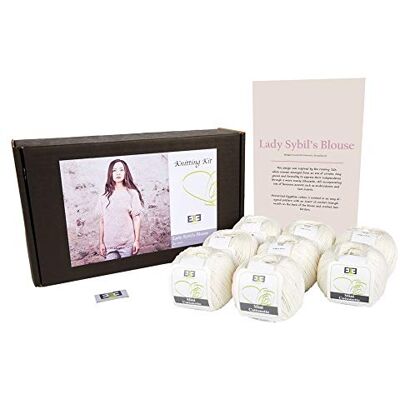 DesignEtte Lady Sybils vuxna stickningskit 100 procent merceriserad egyptisk bomull ull garn bollar och mönster i en uppsättning nybörjare starthantverk pack låda 50 g 127 m/5 lager grädde 911 L, L DesignEtte Lady Sybils vuxna stickningskit 100 procent merceriserad egyptisk bomull ull garn bollar och mönster i en uppsättning nybörjare starthantverk pack låda 50 g 127 m/5 lager grädde 911 L, L