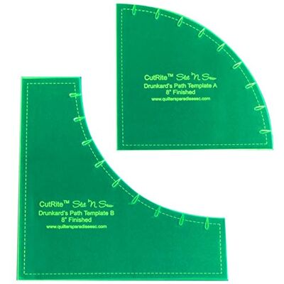 Moda Fabrics CutRite Slit N' Sew Drunkard's Path 20 cm färdig quiltningsmall Moda Fabrics CutRite Slit N' Sew Drunkard's Path 20 cm färdig quiltningsmall