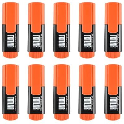 Faber-Castell 205252 – överstrykningspenna set TXTLNR orange, 10 neonmärkpennor för barn och vuxna, highlighter mini Faber-Castell 205252 – överstrykningspenna set TXTLNR orange, 10 neonmärkpennor för barn och vuxna, highlighter mini