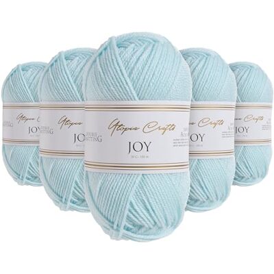 Utopia Crafts JOY DK stickad Yarn 5 x 50 g – 100% akryl (babyblå) Utopia Crafts JOY DK stickad Yarn 5 x 50 g – 100% akryl (babyblå)