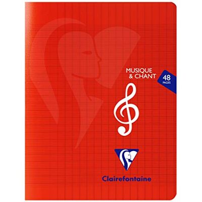 Clairefontaine 'Mimesys' Staplebound-musik och sång-anteckningsböcker, 17 x 22 cm, 90 g, 24 ark blandade färger, paket med 10 Clairefontaine 'Mimesys' Staplebound-musik och sång-anteckningsböcker, 17 x 22 cm, 90 g, 24 ark blandade färger, paket med 10