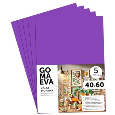 m-office Eva-gummi för hantverk, färgat skumgummi för kreativa projekt, perfekt för konst och hantverk, skola, professionell eller konstnärlig användning 40 x 60 cm (lila, 5 st) m-office Eva-gummi för hantverk, färgat skumgummi för kreativa projekt, perfekt för konst och hantverk, skola, professionell eller konstnärlig användning 40 x 60 cm (lila, 5 st)