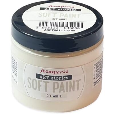 Stamperia Soft Paint for Crafts, Chalk Paint with a Matt Finish for Excellent Covering, Soft Tone, Perfect as a Base Coat for Any Surface (200ml) (Off White) Stamperia Soft Paint for Crafts, Chalk Paint with a Matt Finish for Excellent Covering, Soft Tone, Perfect as a Base Coat for Any Surface (200ml) (Off White)