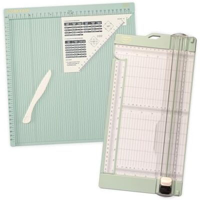 Creative Pappersskärare 15,2 x 30,5 cm och Scoring Board Bigbräda 30,5 x 30,5 cm – Perfekt för Pyssel, Korttillverkning, Scrapbooking och Presentaskar – med Bigningsverktyg och Triangellinjal Creative Pappersskärare 15,2 x 30,5 cm och Scoring Board Bigbräda 30,5 x 30,5 cm – Perfekt för Pyssel, Korttillverkning, Scrapbooking och Presentaskar – med Bigningsverktyg och Triangellinjal