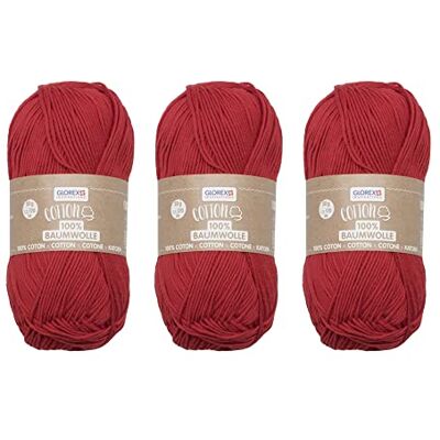 Glorex 5 1004 52 – Set med 3 bomull av 100% bomull, 50 g vardera, mångsidig, mjuk och tvättbar Glorex 5 1004 52 – Set med 3 bomull av 100% bomull, 50 g vardera, mångsidig, mjuk och tvättbar