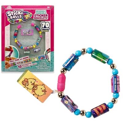 Sticki Rolls Sky Castle Band Single Pack, armband med klistermärken, rullar med kawaii-tema, 50 klistermärken per armband, 2 extra utbytbara rullar, berömda (TCR01000) Sticki Rolls Sky Castle Band Single Pack, armband med klistermärken, rullar med kawaii-tema, 50 klistermärken per armband, 2 extra utbytbara rullar, berömda (TCR01000)
