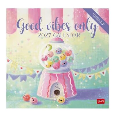LEGAMI Väggkalender för 2027, bra vibbar endast, stor väggkalender, 12 månader och årsplanerare, 6 språk, utrymme för anteckningar, stjärntecken, internationella helgdagar, 30 x 29 cm LEGAMI Väggkalender för 2027, bra vibbar endast, stor väggkalender, 12 månader och årsplanerare, 6 språk, utrymme för anteckningar, stjärntecken, internationella helgdagar, 30 x 29 cm