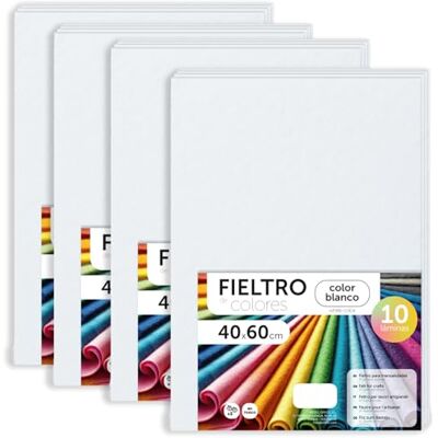 m-office Hantverksfilt, färgfilt, mjukt och flexibelt, material för sömnad, lappverkstyger, perfekt för gör-det-själv-projekt, hantverk eller dekoration, 40 x 60 cm (vit, 40 st) m-office Hantverksfilt, färgfilt, mjukt och flexibelt, material för sömnad, lappverkstyger, perfekt för gör-det-själv-projekt, hantverk eller dekoration, 40 x 60 cm (vit, 40 st)