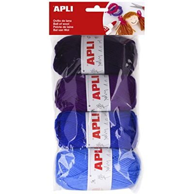 Apli Pack 4 Blå Ullgarn - Paket med Garn Apli Pack 4 Blå Ullgarn - Paket med Garn