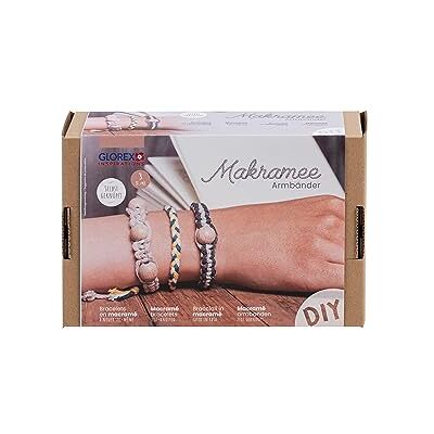 Glorex 5100903 Makrame Craft Set, armband självknuten, innehåll för 3 armband Glorex 5100903 Makrame Craft Set, armband självknuten, innehåll för 3 armband