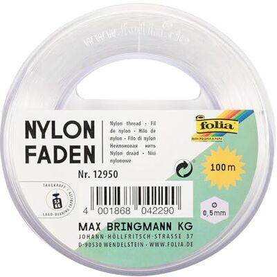 folia Nylontråd, 0.5 mm x 100 m folia Nylontråd, 0.5 mm x 100 m