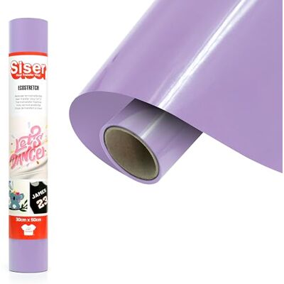 SISER EcoStretch Lila 30 cm x 0,5 m (30 cm x 0,5 m) värmeöverförbar vinyl för kläder och sportkläder – material för kreativ hobby – lätt att klippa SISER EcoStretch Lila 30 cm x 0,5 m (30 cm x 0,5 m) värmeöverförbar vinyl för kläder och sportkläder – material för kreativ hobby – lätt att klippa