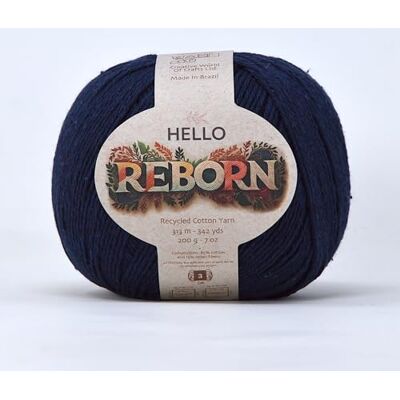 Hello Yarn Reborn återvunnen bomull – ljus marinblå – 200 g DK virkning/stickgarn Hello Yarn Reborn återvunnen bomull – ljus marinblå – 200 g DK virkning/stickgarn