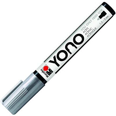 Marabu 12400103082 – YONO märkpenna silver 082, mångsidig akrylpenna med japansk rund spets 1,5 – 3 mm, vattenbaserad, ljussnabb och vattentät, för nästan alla ytor Marabu 12400103082 – YONO märkpenna silver 082, mångsidig akrylpenna med japansk rund spets 1,5 – 3 mm, vattenbaserad, ljussnabb och vattentät, för nästan alla ytor