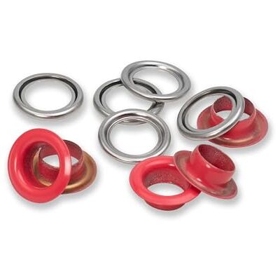 Prym 542542 öljetter med skivor, röd/silverfärgad bit, Ø 11 mm, 20 Prym 542542 öljetter med skivor, röd/silverfärgad bit, Ø 11 mm, 20
