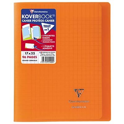 Clairefontaine 951409C en uppsättning med 10 orange Koverbook häftade anteckningsböcker 17 x 22 cm 96 sidor med stora rutor 90 g vitt papper Polypro-omslag Clairefontaine 951409C en uppsättning med 10 orange Koverbook häftade anteckningsböcker 17 x 22 cm 96 sidor med stora rutor 90 g vitt papper Polypro-omslag
