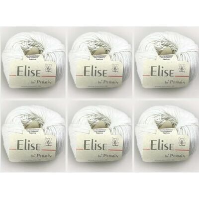 MARUSSIA 6 x Elise by Permin – lyxigt bomullsgarn (25 g/115 m) (10 vit) MARUSSIA 6 x Elise by Permin – lyxigt bomullsgarn (25 g/115 m) (10 vit)
