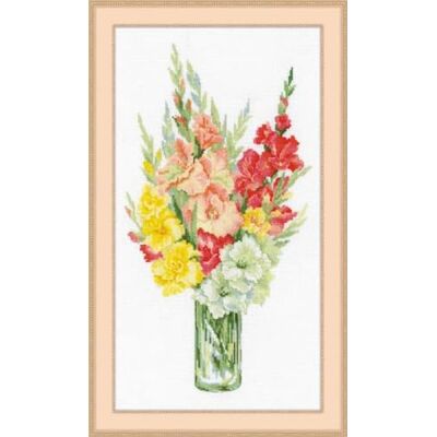 Riolis Stickbild-set, blombukett med gladioler Riolis Stickbild-set, blombukett med gladioler