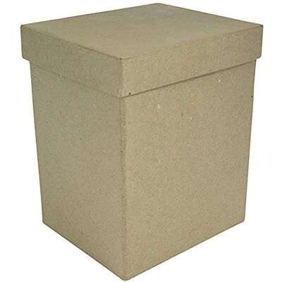 décopatch – Ref BT044C – hög rektangulär låda – Papier Maché objekt att dekorera – 14 x 12 x 17 cm – dekorera med -papper och papperslapp-lim, glitter, färger décopatch – Ref BT044C – hög rektangulär låda – Papier Maché objekt att dekorera – 14 x 12 x 17 cm – dekorera med -papper och papperslapp-lim, glitter, färger