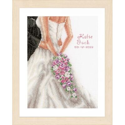 Vervaco Counted Cross Stitch kit 9.2"X11.6"-bröllop par (14 Count) Vervaco Counted Cross Stitch kit 9.2"X11.6"-bröllop par (14 Count)