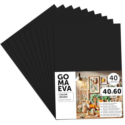 m-office Färgglada Eva Gummiark, Crepla Gummi för Scrapbooking, Skola, Kreativa Kartonger, Hantverk, Scenografi Kakor, Skola eller Konstprojekt 40x60cm (svart, 40 uds) m-office Färgglada Eva Gummiark, Crepla Gummi för Scrapbooking, Skola, Kreativa Kartonger, Hantverk, Scenografi Kakor, Skola eller Konstprojekt 40x60cm (svart, 40 uds)