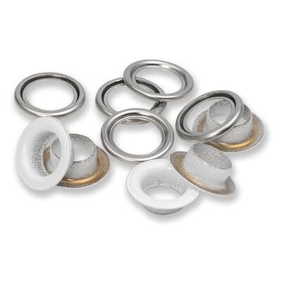 Prym 542540 öljetter med skivor, vit/silverfärgad bit, Ø 11 mm, 20 Prym 542540 öljetter med skivor, vit/silverfärgad bit, Ø 11 mm, 20