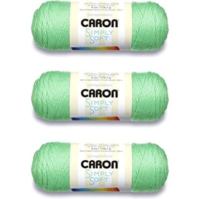 Caron Simply Soft Limelight Brites-garn – 3-pack med 170 g/6oz – akryl – 4 medium (kamgarn – 315 meter – stickning/virkning Caron Simply Soft Limelight Brites-garn – 3-pack med 170 g/6oz – akryl – 4 medium (kamgarn – 315 meter – stickning/virkning
