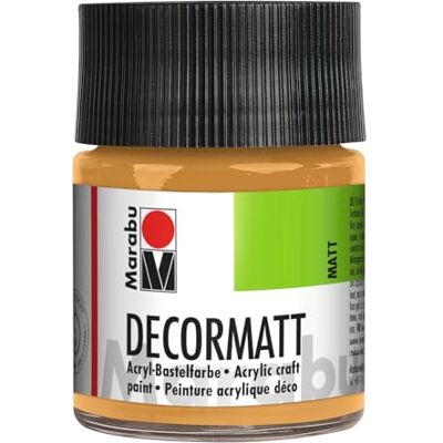 Marabu 14010005784 – dekorativ matta akryl metalliskt guld 784, 50 ml, sammetsmatta akrylfärg på vattenbas, krämig och färgintensiv, salivsäker, väderbeständig, för fri målning och stencilering Marabu 14010005784 – dekorativ matta akryl metalliskt guld 784, 50 ml, sammetsmatta akrylfärg på vattenbas, krämig och färgintensiv, salivsäker, väderbeständig, för fri målning och stencilering