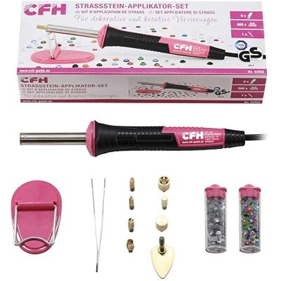 CFH Strass-stenapplikatorset SA 922 – kreativt gör-det-själv-set med 8 tillbehör, 500 strasstenar och TÜV-certifierad enhet SA6, 230 V, 6 W, max. 250 °C CFH Strass-stenapplikatorset SA 922 – kreativt gör-det-själv-set med 8 tillbehör, 500 strasstenar och TÜV-certifierad enhet SA6, 230 V, 6 W, max. 250 °C