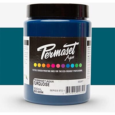 Permaset Aqua 300 ml tygtryckbläck turkos Permaset Aqua 300 ml tygtryckbläck turkos