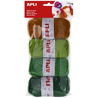 APLI 14090 Kulor av ullgröna toner 4 u APLI 14090 Kulor av ullgröna toner 4 u