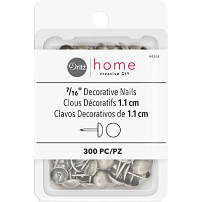 Dritz Home dekor-naglar gåsblomma slät, dekorativa naglar 300-delad borstad nickel Dritz Home dekor-naglar gåsblomma slät, dekorativa naglar 300-delad borstad nickel