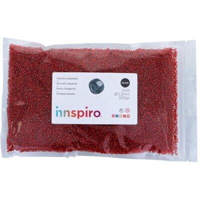 INNSPIRO Bordeaux silver runda glas stenblock 2,3mm. 10/0 500gr. INNSPIRO Bordeaux silver runda glas stenblock 2,3mm. 10/0 500gr.