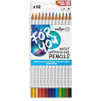 DARWI For You DF2200012K01C DFY 12 crayons couleurs aquarellables DARWI For You DF2200012K01C DFY 12 crayons couleurs aquarellables