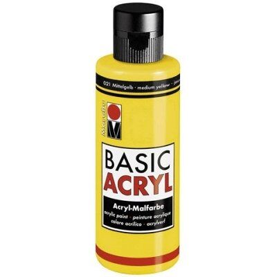 Marabu Basic akryl, medelgul 021, 80 ml Marabu Basic akryl, medelgul 021, 80 ml