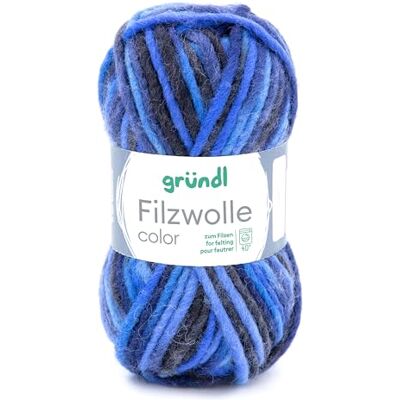 Gründl Grundl 2614-23 50 g filtrulle Colour Felting Garnboll, Blue Anthracit Multi-Colour Gründl Grundl 2614-23 50 g filtrulle Colour Felting Garnboll, Blue Anthracit Multi-Colour