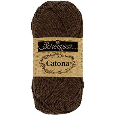 Scheepjes Catona 162 Svart Kaffe Garn 1x50g Scheepjes Catona 162 Svart Kaffe Garn 1x50g