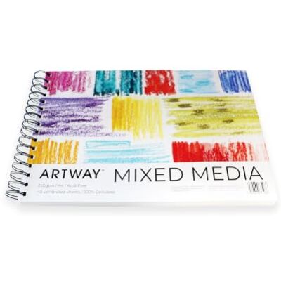 Artway Mixed Media Block A4, Spiralbunden, 250g/m² Tjockt Ritpapper 40 blad (80 sidor) För Mixed Media, Inklusive Lätta Laveringar & Färgstudier, Perforerad för Enkel Avrivning, Syrafritt Artway Mixed Media Block A4, Spiralbunden, 250g/m² Tjockt Ritpapper 40 blad (80 sidor) För Mixed Media, Inklusive Lätta Laveringar & Färgstudier, Perforerad för Enkel Avrivning, Syrafritt