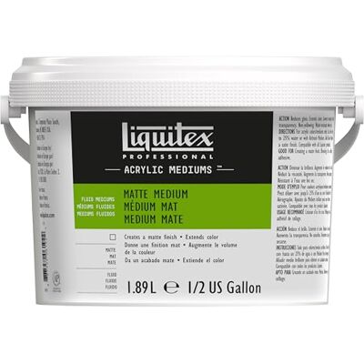 Liquitex 5339 professionell matt medium för akrylfärg, ger färger en matt yta och minskar glans, flytande – 1,89 liter flaska Liquitex 5339 professionell matt medium för akrylfärg, ger färger en matt yta och minskar glans, flytande – 1,89 liter flaska