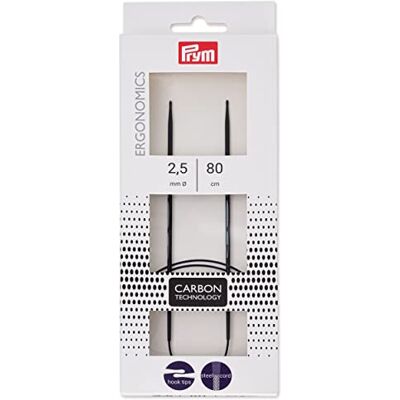 Prym 215 301 ergonomisk kolfiber sticka - 2,5/80 - Svart Prym 215 301 ergonomisk kolfiber sticka - 2,5/80 - Svart