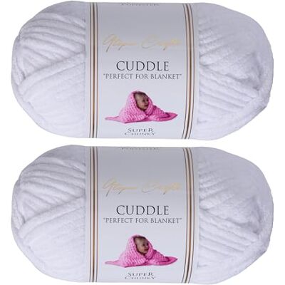 Utopia Crafts Cuddle Supertjockt Chenillegarn Vit, 100 g 60 m Nystan, Fluffigt, Mjukt & Lätt att Använda, Chunkygarn för Virkning & Stickning, Nybörjarvänligt Alternativ till Ullgarn 2-pack Utopia Crafts Cuddle Supertjockt Chenillegarn Vit, 100 g 60 m Nystan, Fluffigt, Mjukt & Lätt att Använda, Chunkygarn för Virkning & Stickning, Nybörjarvänligt Alternativ till Ullgarn 2-pack