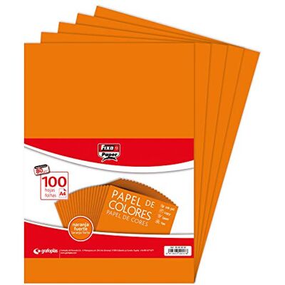 FIXO Paper 65009252 förpackning med 100 ark med 80 gram, djup orange, A4 FIXO Paper 65009252 förpackning med 100 ark med 80 gram, djup orange, A4