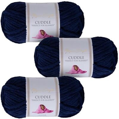 Utopia Crafts Cuddle Supertjockt Chenillegarn Marinblå, 100 g 60 m Nystan, Fluffigt, Mjukt & Lätt att Använda, Chunkygarn för Virkning & Stickning, Nybörjarvänligt Alternativ till Ullgarn 3-pack Utopia Crafts Cuddle Supertjockt Chenillegarn Marinblå, 100 g 60 m Nystan, Fluffigt, Mjukt & Lätt att Använda, Chunkygarn för Virkning & Stickning, Nybörjarvänligt Alternativ till Ullgarn 3-pack