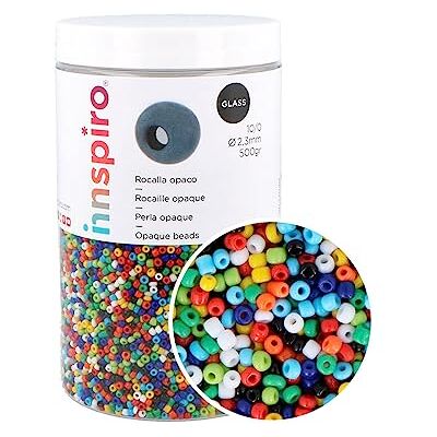 INNSPIRO Ogenomskinlig rund glasskiva blandad 2,3 mm, 10/0 500 gr. INNSPIRO Ogenomskinlig rund glasskiva blandad 2,3 mm, 10/0 500 gr.