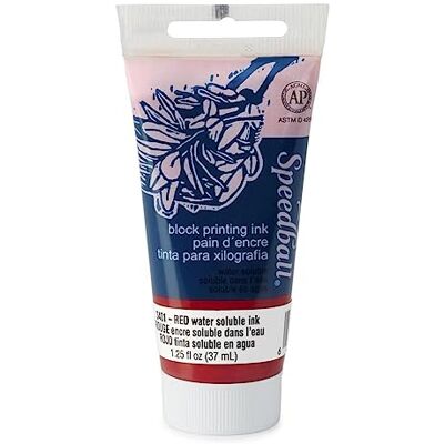 Speedball vattenlösligt block tryckbläck, röd, 37 ml Speedball vattenlösligt block tryckbläck, röd, 37 ml