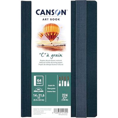 Canson Professional Book, vitt ritpapper, finkornigt, 224 gsm, sydd anteckningsbok, Inbunden, 14 x 21,6 cm, naturvit, 32 ark Canson Professional Book, vitt ritpapper, finkornigt, 224 gsm, sydd anteckningsbok, Inbunden, 14 x 21,6 cm, naturvit, 32 ark