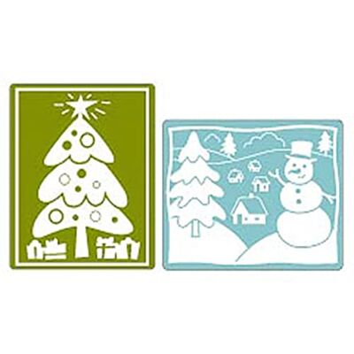 Sizzix Set med 2 texturerade präglingsmappar till jul #5 Sizzix Set med 2 texturerade präglingsmappar till jul #5
