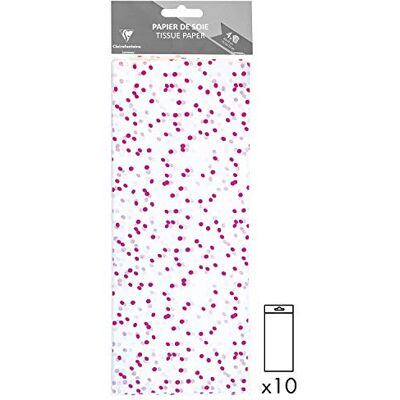 Clairefontaine – 393819AMZC – Papier de soie Paquet de 40 feuilles pliées Dimensions : 50x70cm 18g Motif : Pois Roses – 18g Emballage Cadeau, Personnalisation Cadeau, DIY, Loisirs Créatifs Clairefontaine – 393819AMZC – Papier de soie Paquet de 40 feuilles pliées Dimensions : 50x70cm 18g Motif : Pois Roses – 18g Emballage Cadeau, Personnalisation Cadeau, DIY, Loisirs Créatifs